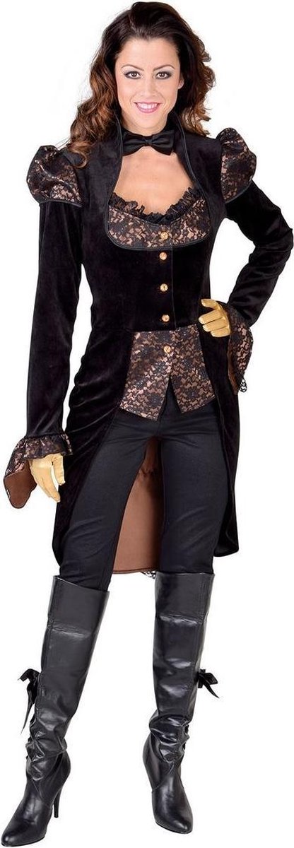 Steampunk Kostuum | Steampunk Jas Versierd Met Kant | Vrouw | Medium | Carnaval kostuum | Verkleedkleding